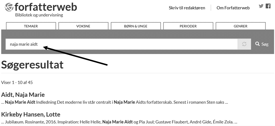 Forfatterweb - sådan søger du